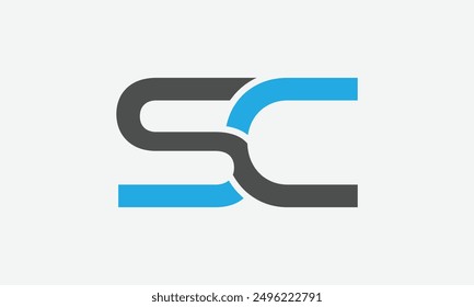 Concepto del icono del logotipo del diseño de la letra del SC con la fuente del serif y el Vector elegante clásico de la mirada del estilo   