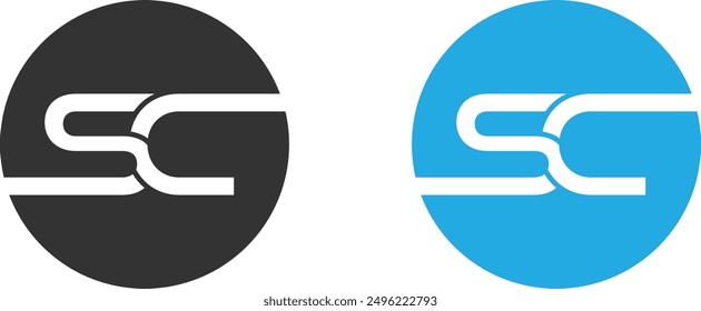 SC Brief Design Logo Logo Ikone Konzept mit Serif Schriftart und klassisch eleganten Stil Look Vektor   