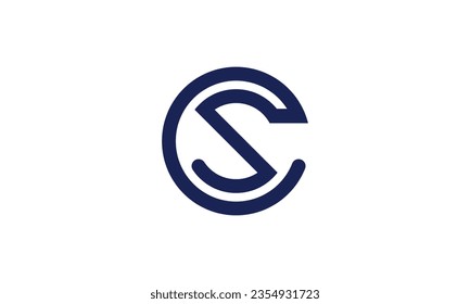SC letter icon circle CS abstract logo line art design, CS symbol blue color, this is fully editable and resizable vector design template.