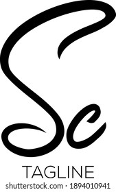 SC Letter Initial Logo Design, Vector Template