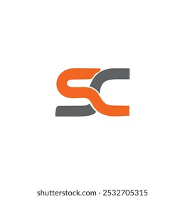 ILUSTRACIÓN VECTORIAL de Plantilla de diseño de logotipo inicial de carta SC