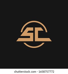 SC letter initials vector logo template 