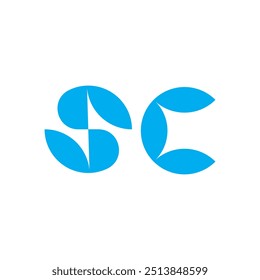 Logotipo da letra SC Design criativo.
Vetor de conceito exclusivo do logotipo do monograma SC.
SC criativo moderno plano abstrato iniciais letra logotipo.
