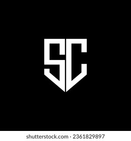 SC letter logo design with black background in illustrator. Vector logo, calligraphy designs for logo, Poster, Invitation, etc.