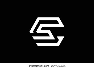SC-Brief-Logo-Design auf luxuriösem Hintergrund. CS monogram initials letter logo konzept. SC Icon Design. CS elegantes und professionelles weißes Buchstaben Symbol auf schwarzem Hintergrund.