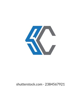 SC letter logo design vector template
