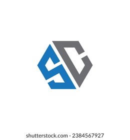 SC letter logo design vector template