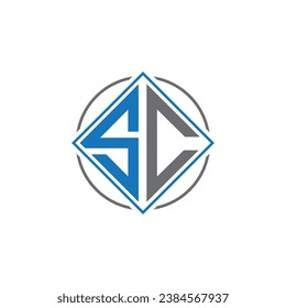 SC letter logo design vector template