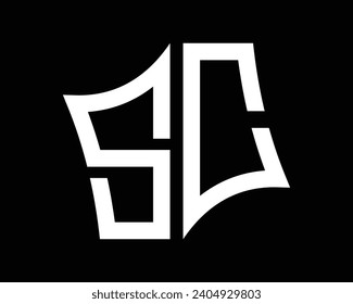 SC letter logo design vector art.