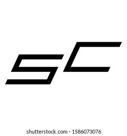 SC letter logo template vector icon design
