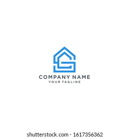 SC letter logo vector, SC home letter logo template
