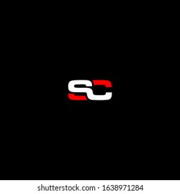 SC LETTER VECTOR LOGO ABSTRACT