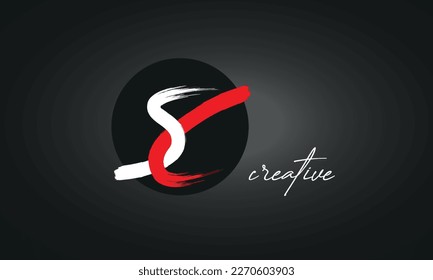 SC Letters Brush Paint Logo icon, Elegant Vector Design