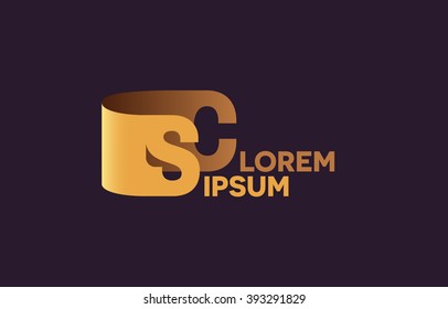SC letters logo, S and C letters logo alphabet design.