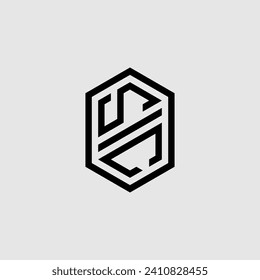 SC line geometric monogram with high quality professional design that will print well