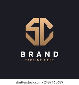 Diseño de logotipo de SC. Logo SC moderno, minimalista, elegante y de lujo. Alfabeto Letra SC Diseño de logotipo para la marca Corporativa identidad de negocio.