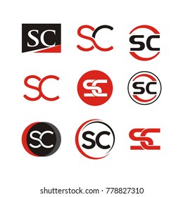 SC logo design template vector illustration