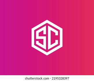 Sc Logo Design Vector Template Stock Vector (Royalty Free) 2195328397