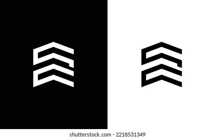 SC Logo. Letter Design Vector with White and Black Colors.