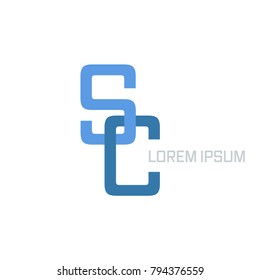 SC logo letters with blue gradation