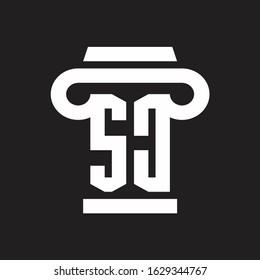 SC Logo monogram with pillar style design template