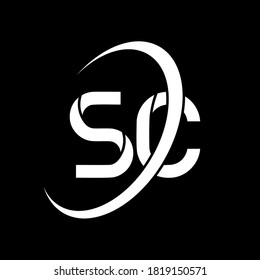 SC logo. S C design. White SC letter. SC/S C letter logo design. Initial letter SC linked circle uppercase monogram logo.	
