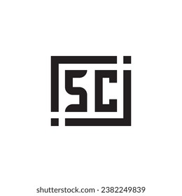 SC minimalist geometric symbol logo in high quality professional design that will print well across any print media