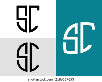 SC modern initial letter logo design vector bundle. It will be suitable for which company or brand name start those initial.