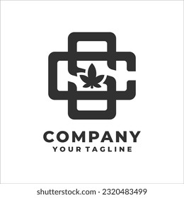 sc Monogramm Buchstaben Initialen Cannabis Logo Design Vorlage