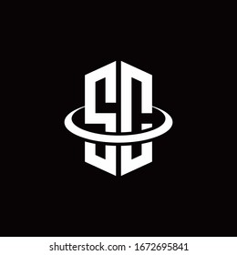 SC monogram logo in a hexagon style and surrounded by a ring