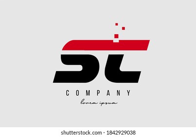 sc s c alphabet letter logo combination in red and black color. Creative icon design for business and company 