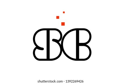 SC S C black white red dots alphabet letter combination suitable as a logo icon design for a company or business