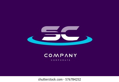 sc s c cyan magenta blue letter combination alphabet vector company logo icon sign design template 