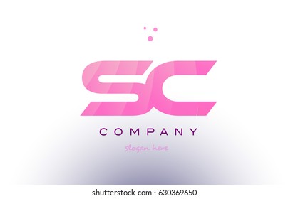 sc s c letter alphabet text pink purple dots creative company logo vector icon design template