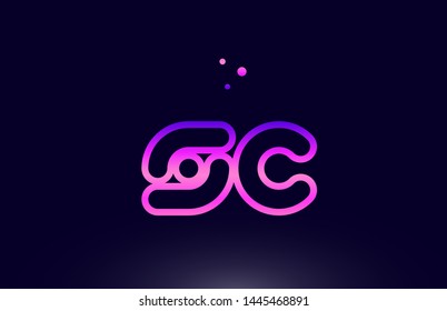 sc s c pink blue alphabet letter combination logo design suitable for a company or business