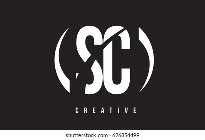 SC S C White Letter Logo Design with White Background Vector Illustration Template.