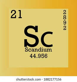 Sc Scandium Chemical Element Periodic Table Stock Vector Royalty Free