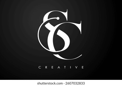 SC Serif letter Logo Design. Elegant sc vector alphabet letters concept symbol Illustration