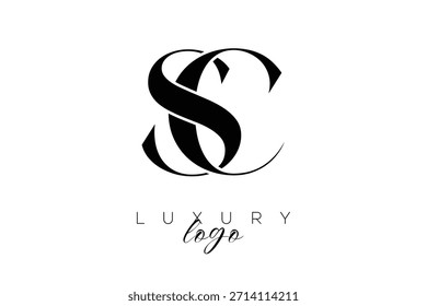 Letra Serif SC Monogram Tipografia Logotipo para identidade de marca Premium Elegante