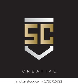 sc shield logo design vector icon