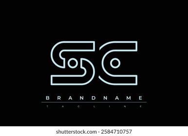 SC Technology Letter Logo Template. This tech letter logo is a graphic mark that uses letters to represent a technology company.