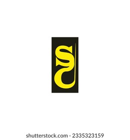 SC Yellow color logo design vector illustration sc brand company web app icon software font text animate logo