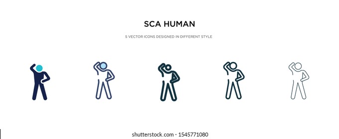 sca human icon in different style vector illustration. two colored and black sca human vector icons designed in filled, outline, line and stroke style can be used for web, mobile, ui