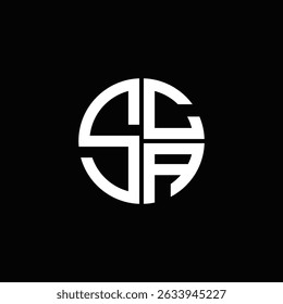 SCA logo SCA icono SCA monograma SCA letra minimalista Círculo plano Diseño de logotipo abstracto moderno único.
