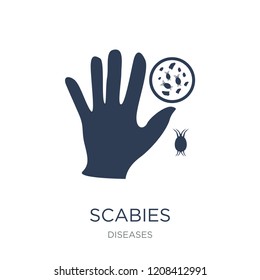 Scabies icon. Trendy flat vector Scabies icon on white background from Diseases collection, vector illustration can be use for web and mobile, eps10