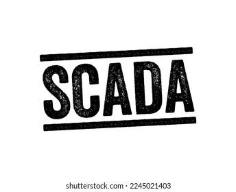 SCADA - Supervisory Control And Data Acquisition acronym, text concept stamp
