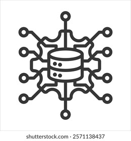 Scada System Icon Vector Illustration Outline