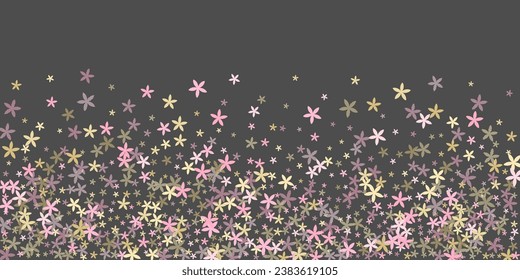 Diseño vectorial de flores abstractas de escaevola. Bonitas formas de flor de pradera dispersas. fondo de invitación de boda. Flores románticas flor simplista Escaevola. Días de primavera.