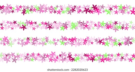 Diseño vectorial de flores primitivas de escavola. Agradables praderas de flores aisladas. Fondo de la tarjeta de cumpleaños. Flores al azar Scaevola simple flor. La margarita florida.