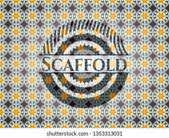 Scaffold arabic emblem background. Arabesque decoration.